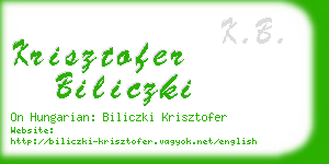 krisztofer biliczki business card